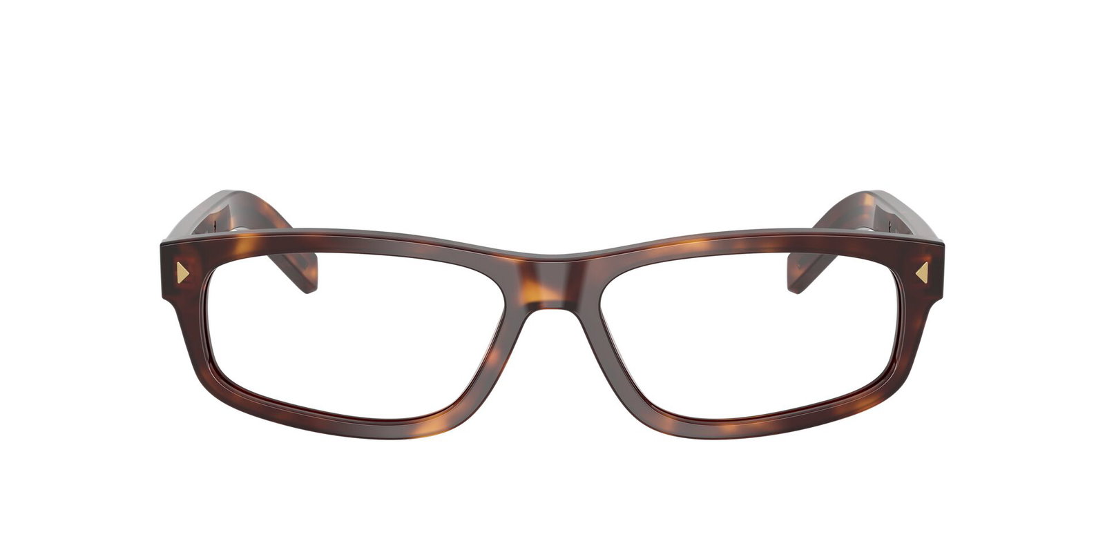 Das Bild zeigt die Prada Brille B02V in havanna von vorne.